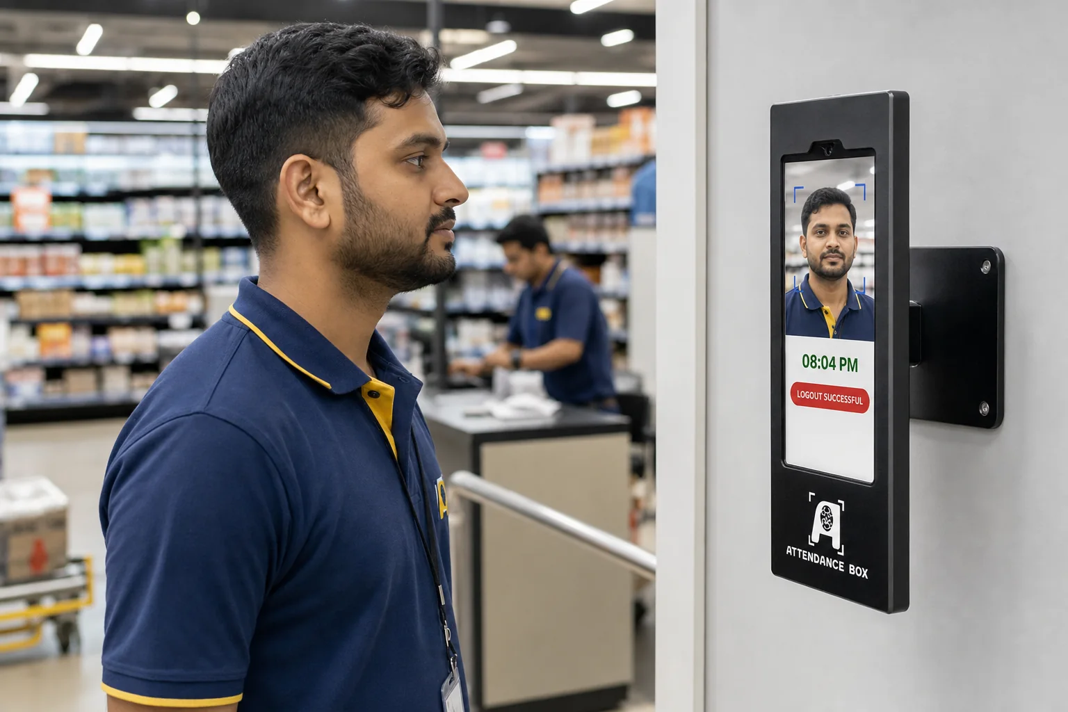 One attendance and payroll view across every retail outlet.